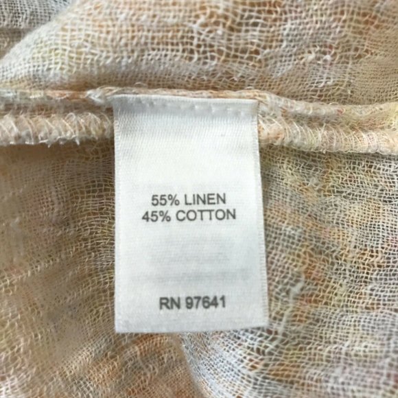 J. Jill Womens Short Sleeves Linen Blend Multicolor Pullover Blouse Top XS/PS - Picture 7 of 8